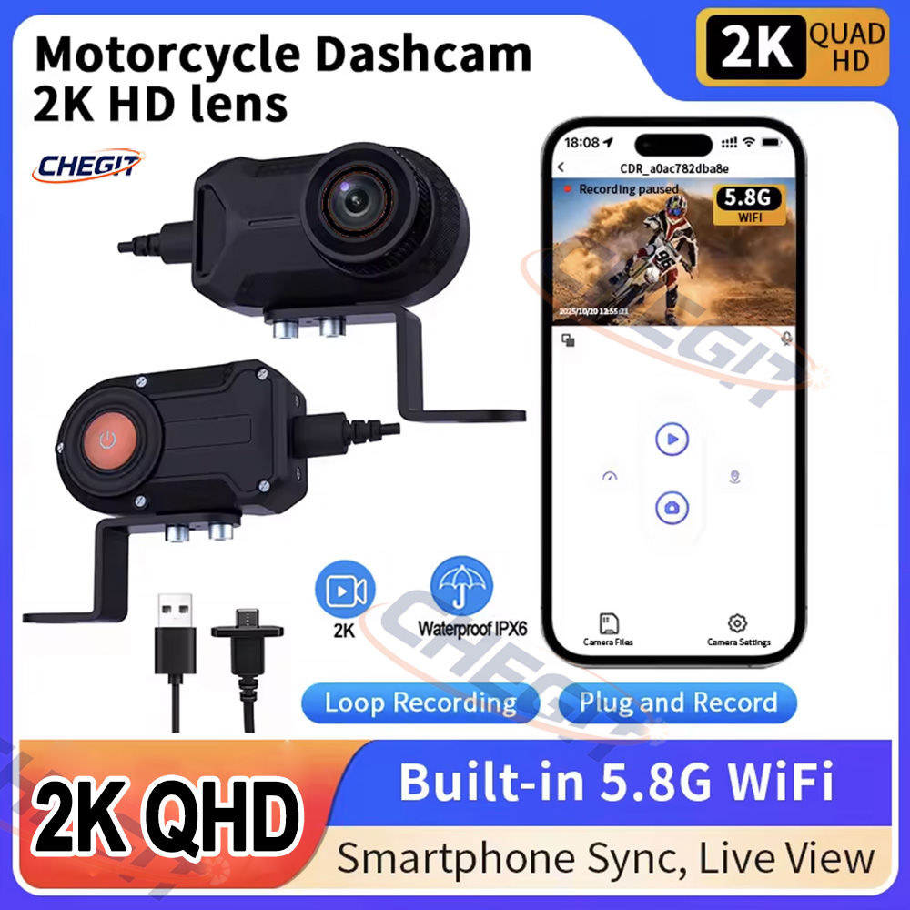 Mountain Biking Videos - Motorfiets DVR 2K HD WiFi met