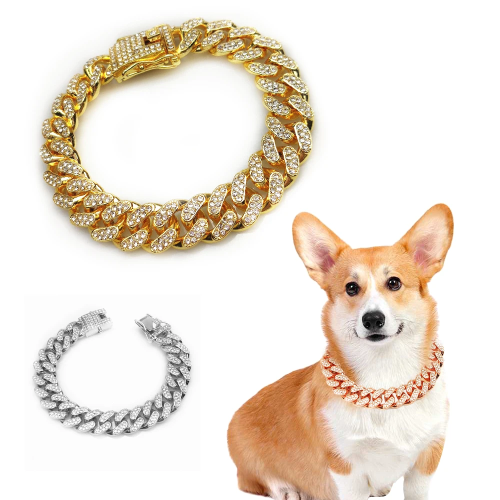 Chain Quick Link - Strass Hond Ketting Kraag Metaal Sterk