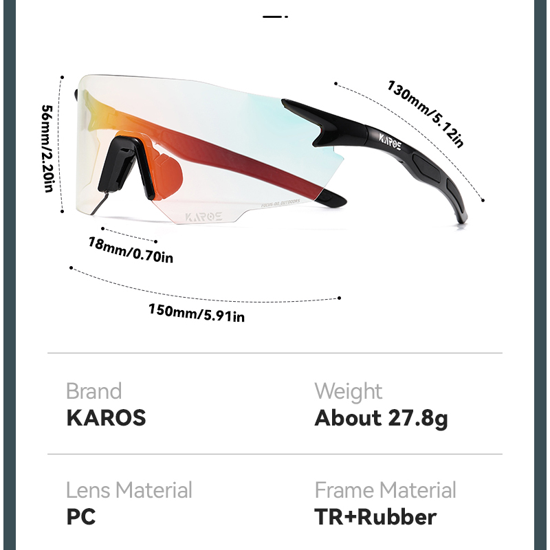 KAROS Meekleurende Fietsbril M - Mountain Biking Sunglasses recensie en prijs